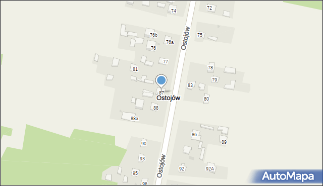 Ostojów, Ostojów, 87, mapa Ostojów