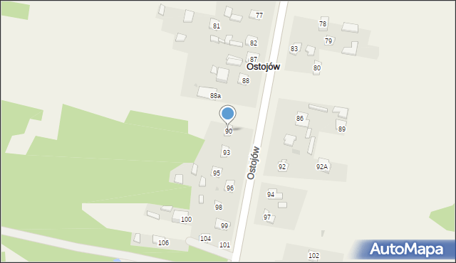 Ostojów, Ostojów, 90, mapa Ostojów