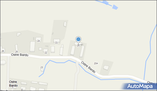 Ostre Bardo, Ostre Bardo, 20, mapa Ostre Bardo