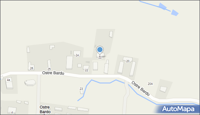 Ostre Bardo, Ostre Bardo, 21, mapa Ostre Bardo