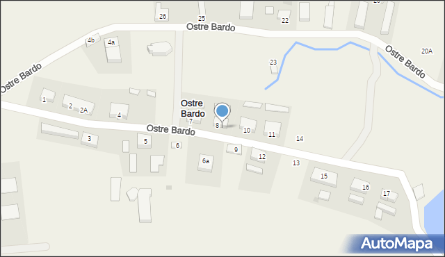 Ostre Bardo, Ostre Bardo, 8A, mapa Ostre Bardo