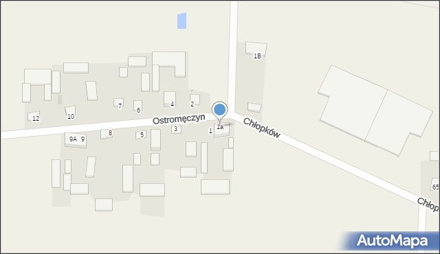 Ostromęczyn, Ostromęczyn, 1a, mapa Ostromęczyn