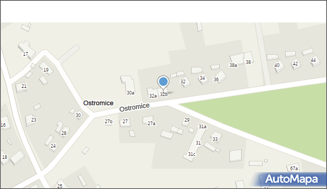 Ostromice, Ostromice, 32b, mapa Ostromice