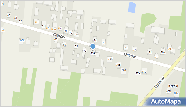 Ostrów, Ostrów, 73A, mapa Ostrów