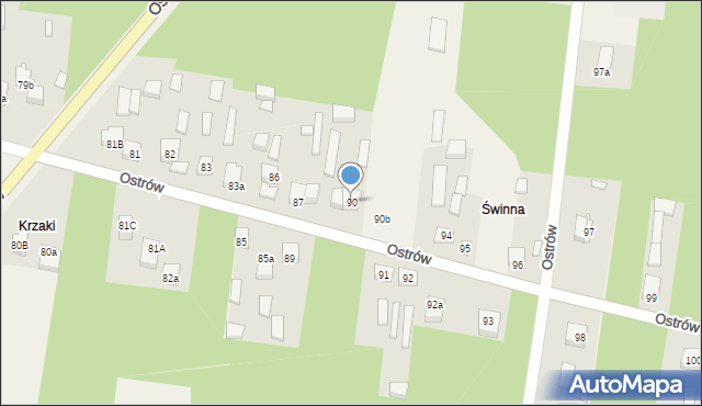 Ostrów, Ostrów, 90, mapa Ostrów