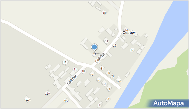 Ostrów, Ostrów, 13, mapa Ostrów