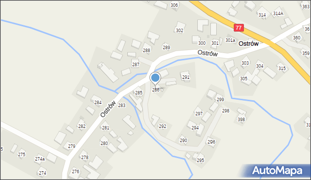Ostrów, Ostrów, 286, mapa Ostrów