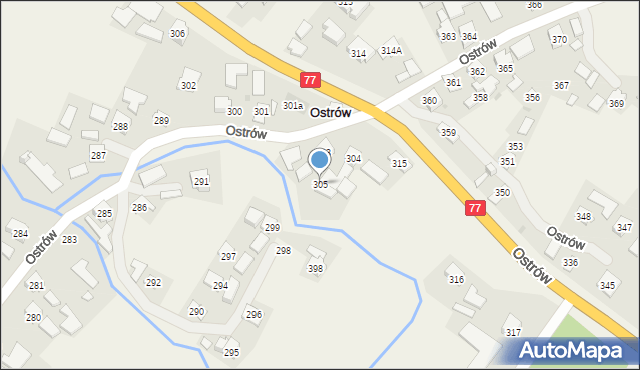 Ostrów, Ostrów, 305, mapa Ostrów