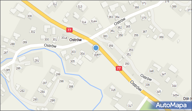 Ostrów, Ostrów, 315, mapa Ostrów