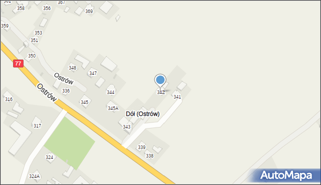 Ostrów, Ostrów, 342, mapa Ostrów