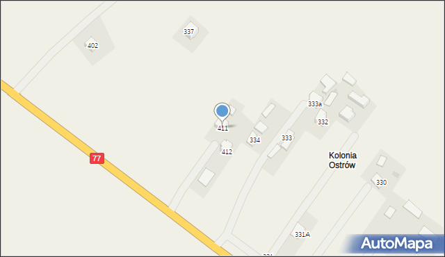 Ostrów, Ostrów, 411, mapa Ostrów