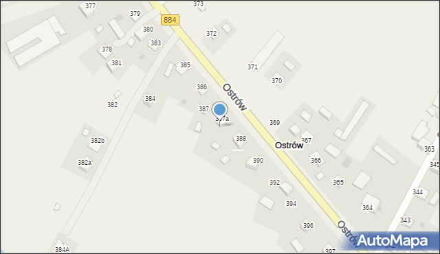 Ostrów, Ostrów, 389, mapa Ostrów