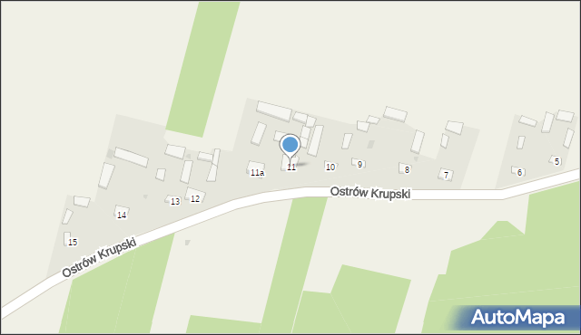 Ostrów Krupski, Ostrów Krupski, 11, mapa Ostrów Krupski