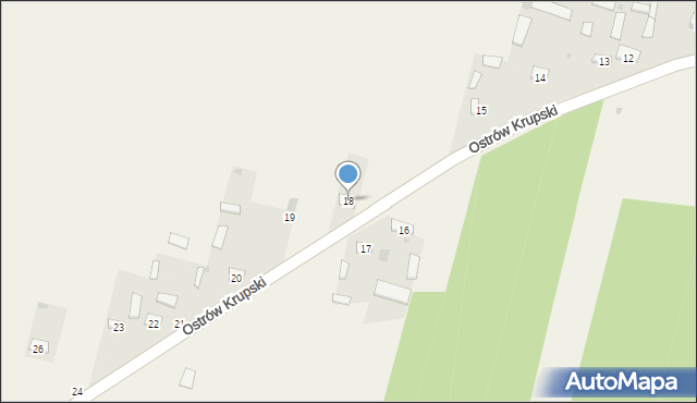 Ostrów Krupski, Ostrów Krupski, 18, mapa Ostrów Krupski