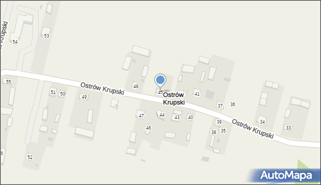 Ostrów Krupski, Ostrów Krupski, 45, mapa Ostrów Krupski