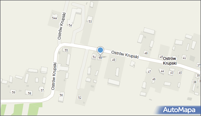 Ostrów Krupski, Ostrów Krupski, 50, mapa Ostrów Krupski