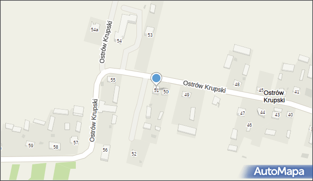 Ostrów Krupski, Ostrów Krupski, 51, mapa Ostrów Krupski