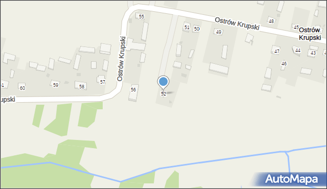 Ostrów Krupski, Ostrów Krupski, 52, mapa Ostrów Krupski