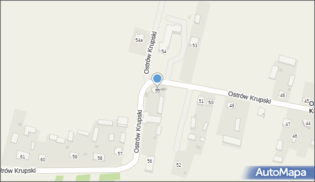 Ostrów Krupski, Ostrów Krupski, 55, mapa Ostrów Krupski