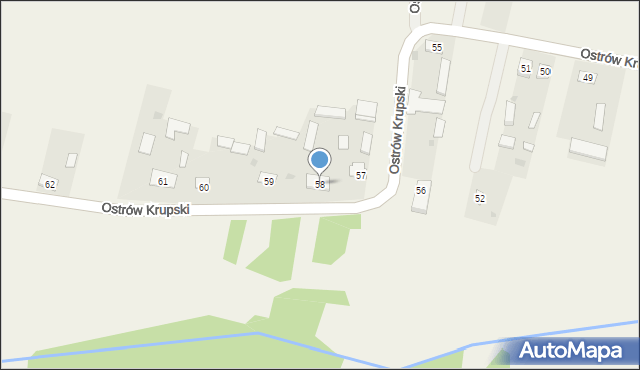Ostrów Krupski, Ostrów Krupski, 58, mapa Ostrów Krupski