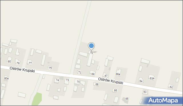Ostrów Krupski, Ostrów Krupski, 72, mapa Ostrów Krupski