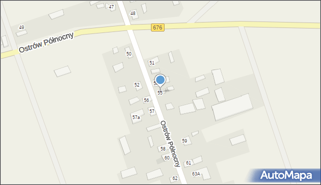 Ostrów Północny, Ostrów Północny, 55, mapa Ostrów Północny