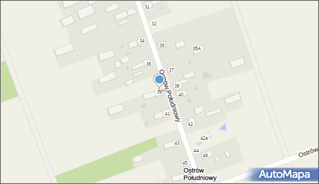 Ostrów Południowy, Ostrów Południowy, 39, mapa Ostrów Południowy
