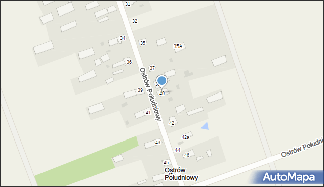 Ostrów Południowy, Ostrów Południowy, 40, mapa Ostrów Południowy