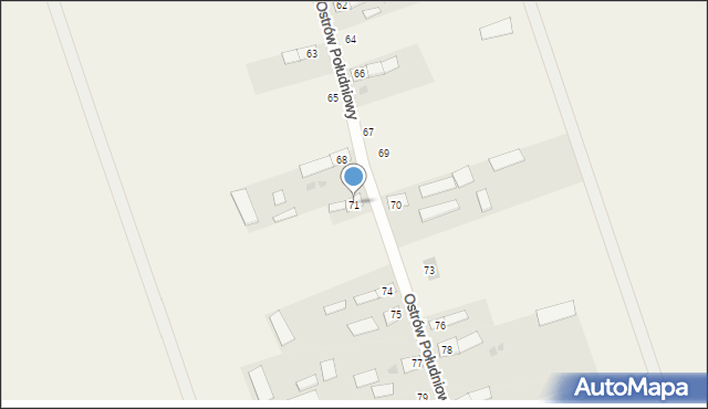 Ostrów Południowy, Ostrów Południowy, 71, mapa Ostrów Południowy