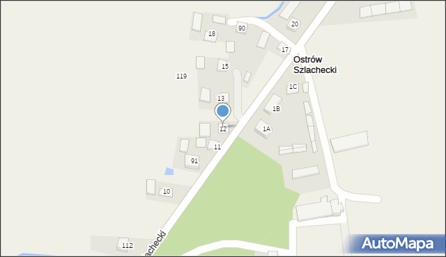Ostrów Szlachecki, Ostrów Szlachecki, 12, mapa Ostrów Szlachecki