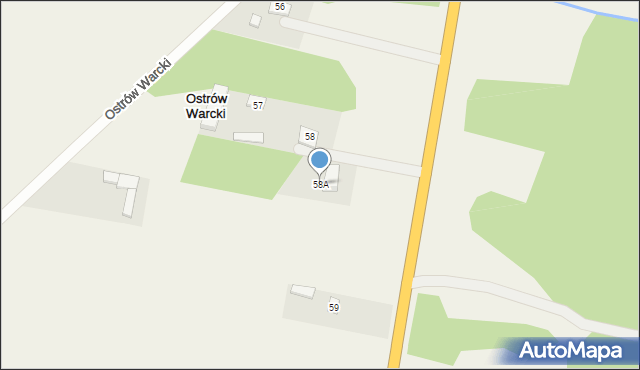 Ostrów Warcki, Ostrów Warcki, 58A, mapa Ostrów Warcki
