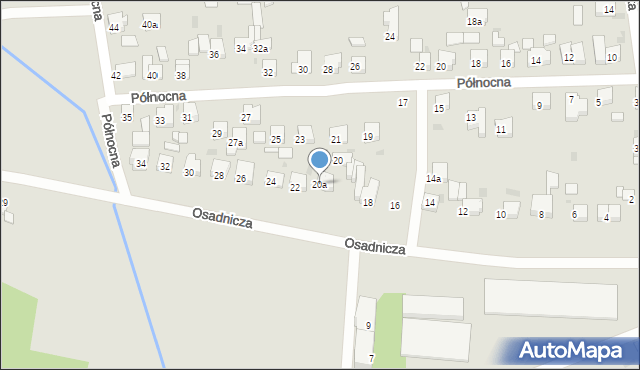 Ostrów Wielkopolski, Osadnicza, 20a, mapa Ostrów Wielkopolski