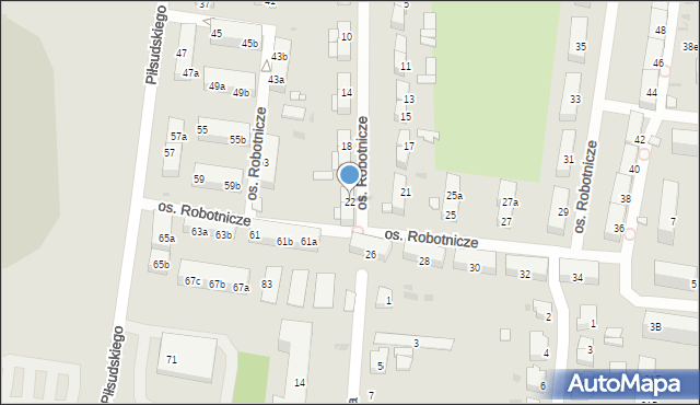 Ostrów Wielkopolski, Osiedle Robotnicze, 22, mapa Ostrów Wielkopolski