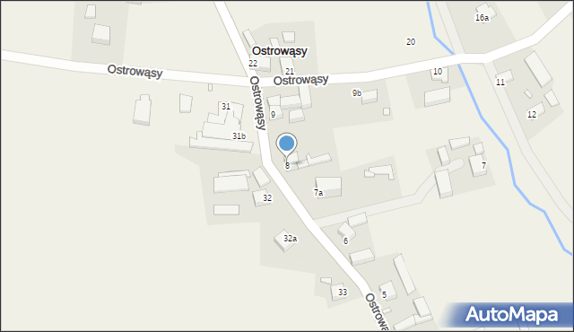 Ostrowąsy, Ostrowąsy, 8, mapa Ostrowąsy