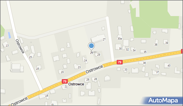 Ostrowce, Ostrowce, 25, mapa Ostrowce