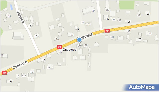 Ostrowce, Ostrowce, 26, mapa Ostrowce