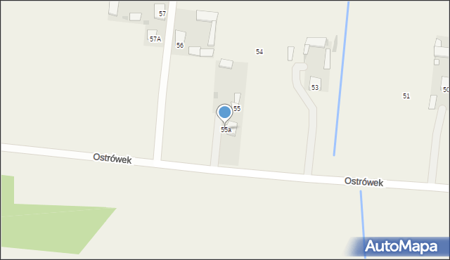 Ostrówek, Ostrówek, 55a, mapa Ostrówek