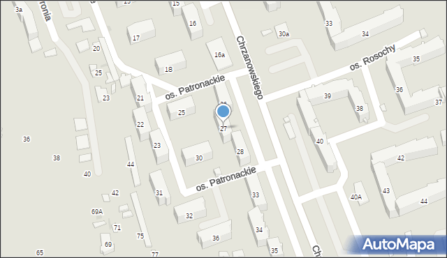 Ostrowiec Świętokrzyski, Osiedle Patronackie, 27, mapa Ostrowiec Świętokrzyski