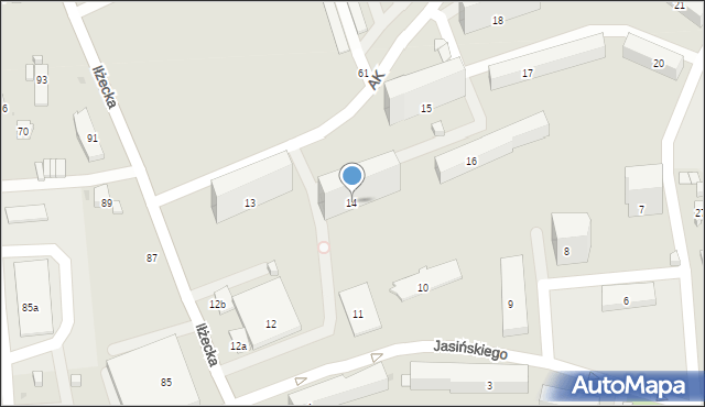 Ostrowiec Świętokrzyski, Osiedle Pułanki, 14, mapa Ostrowiec Świętokrzyski