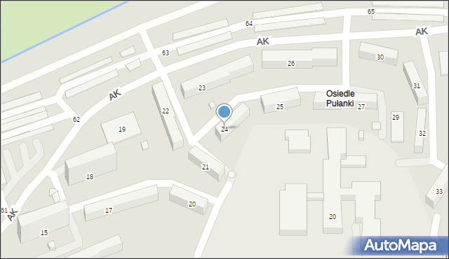 Ostrowiec Świętokrzyski, Osiedle Pułanki, 24, mapa Ostrowiec Świętokrzyski