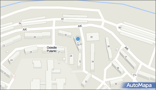 Ostrowiec Świętokrzyski, Osiedle Pułanki, 31, mapa Ostrowiec Świętokrzyski