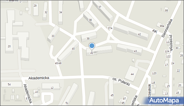 Ostrowiec Świętokrzyski, Osiedle Pułanki, 41, mapa Ostrowiec Świętokrzyski