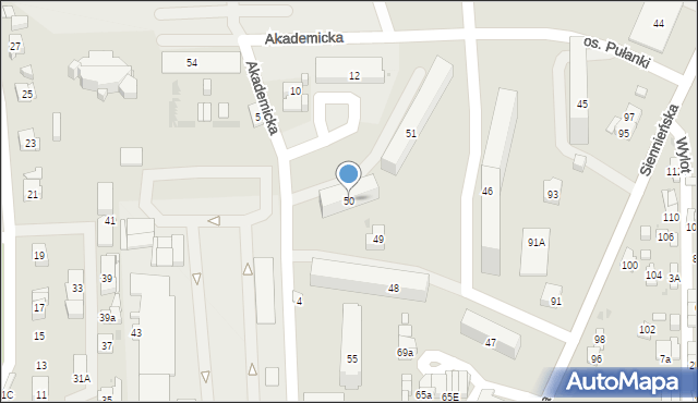 Ostrowiec Świętokrzyski, Osiedle Pułanki, 50, mapa Ostrowiec Świętokrzyski