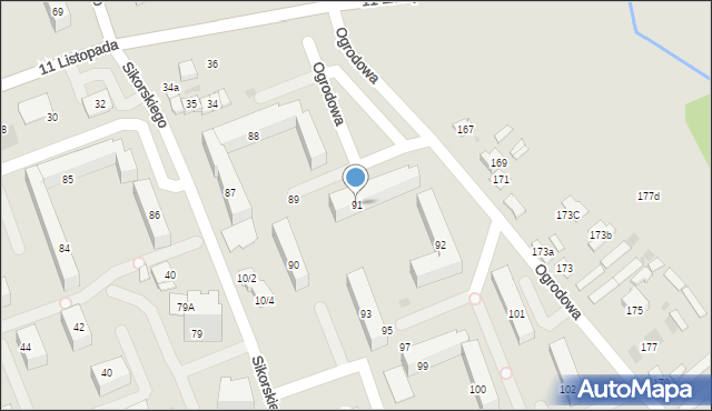 Ostrowiec Świętokrzyski, Osiedle Rosochy, 91, mapa Ostrowiec Świętokrzyski