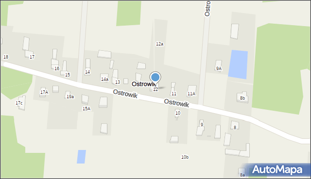 Ostrowik, Ostrowik, 12, mapa Ostrowik