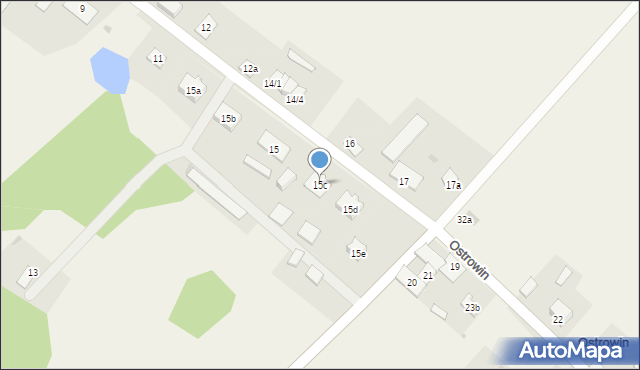 Ostrowin, Ostrowin, 15c, mapa Ostrowin