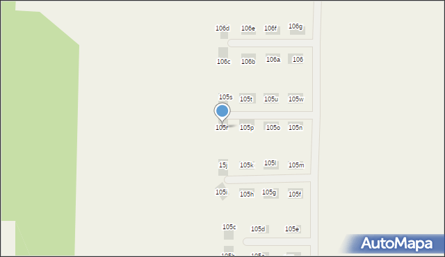 Ostrowina, Ostrowina, 105r, mapa Ostrowina