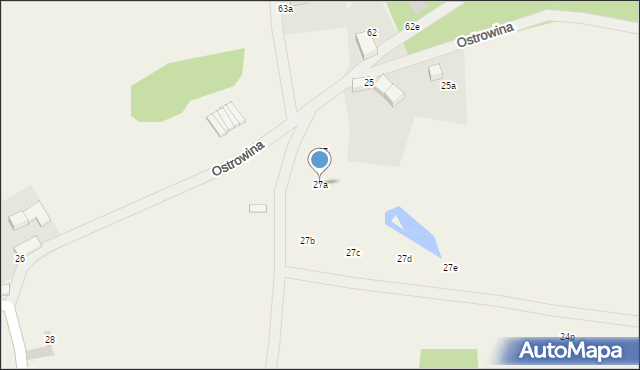 Ostrowina, Ostrowina, 27a, mapa Ostrowina