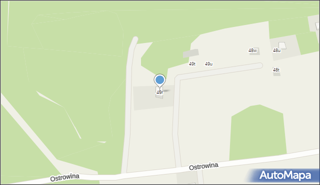 Ostrowina, Ostrowina, 49r, mapa Ostrowina