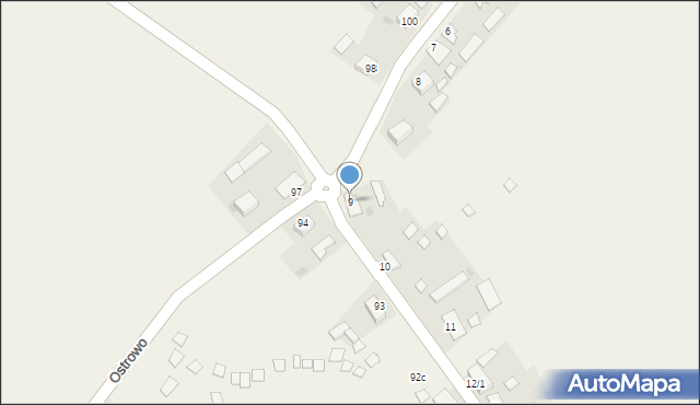 Ostrowo, Ostrowo, 9, mapa Ostrowo